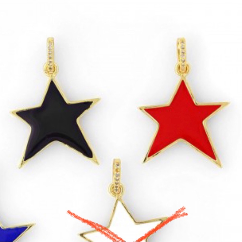 Black enamel charm with CZ on loop